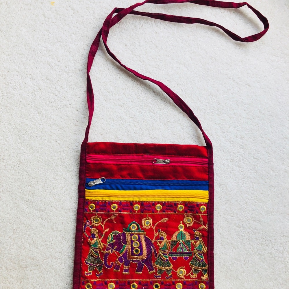 Ethnic handicraft crossbody handbag